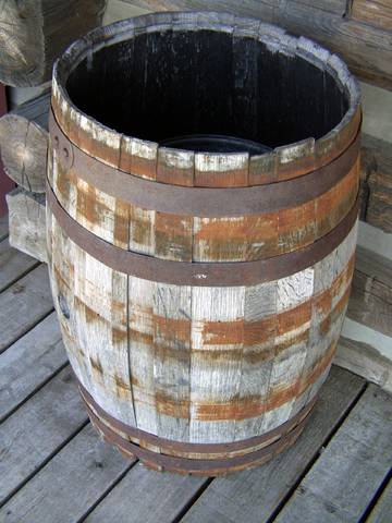 Charred Wooden Barrel